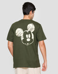 Disney Mickey Bordir & Back Kaos Lengan Pendek Pria