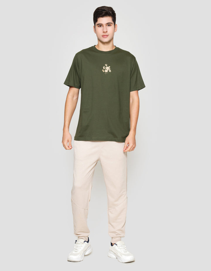 Disney Mickey Bordir & Back Kaos Lengan Pendek Pria