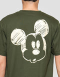 Disney Mickey Bordir & Back Kaos Lengan Pendek Pria