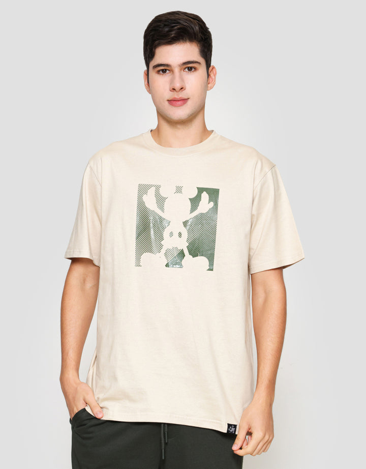 Disney Mickey In Cubes Print Kaos Lengan Pendek Pria