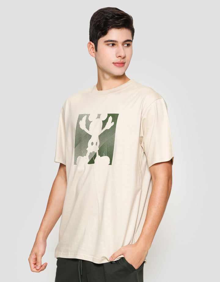 Disney Mickey In Cubes Print Kaos Lengan Pendek Pria