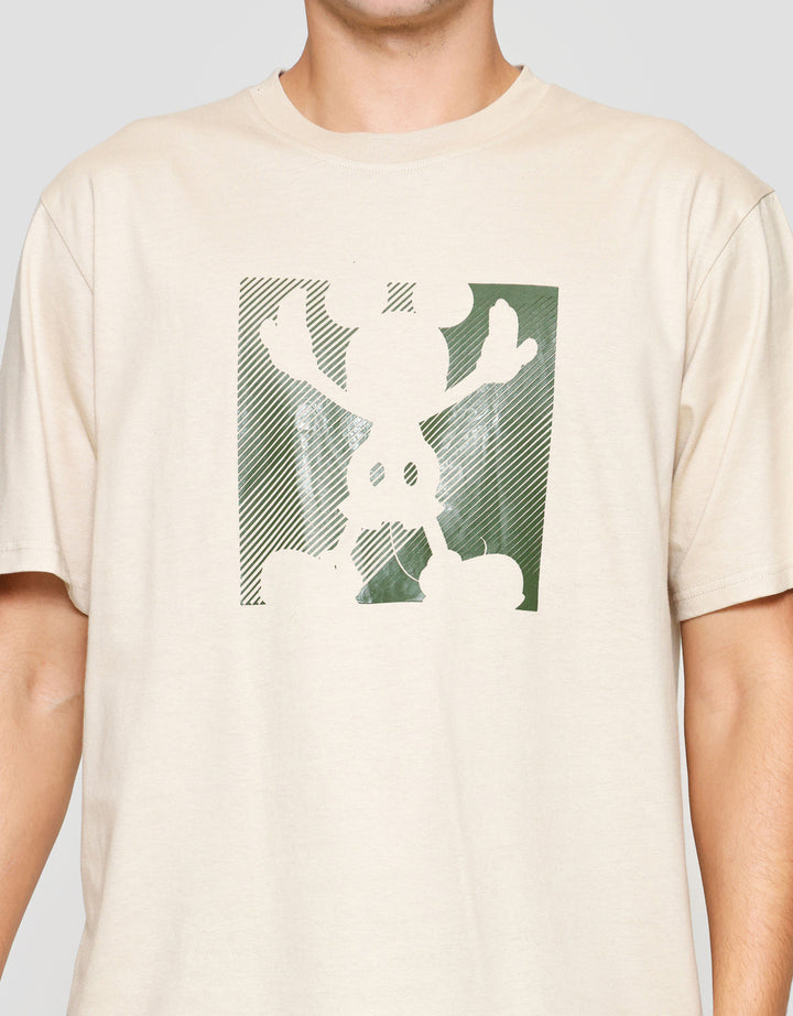 Disney Mickey In Cubes Print Kaos Lengan Pendek Pria