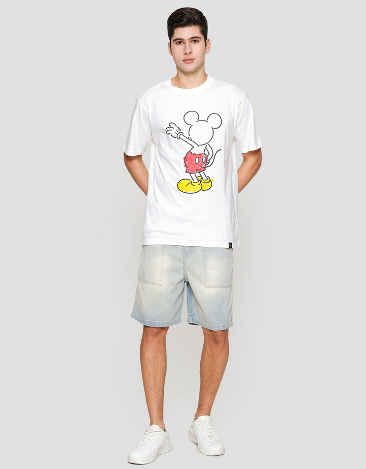 Disney Mickey Print Kaos Lengan Pendek Pria