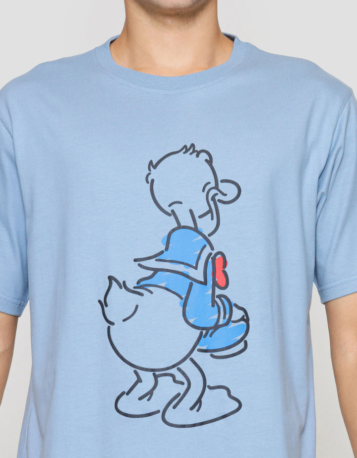 Disney Donald Duck Print Kaos Lengan Pendek Pria