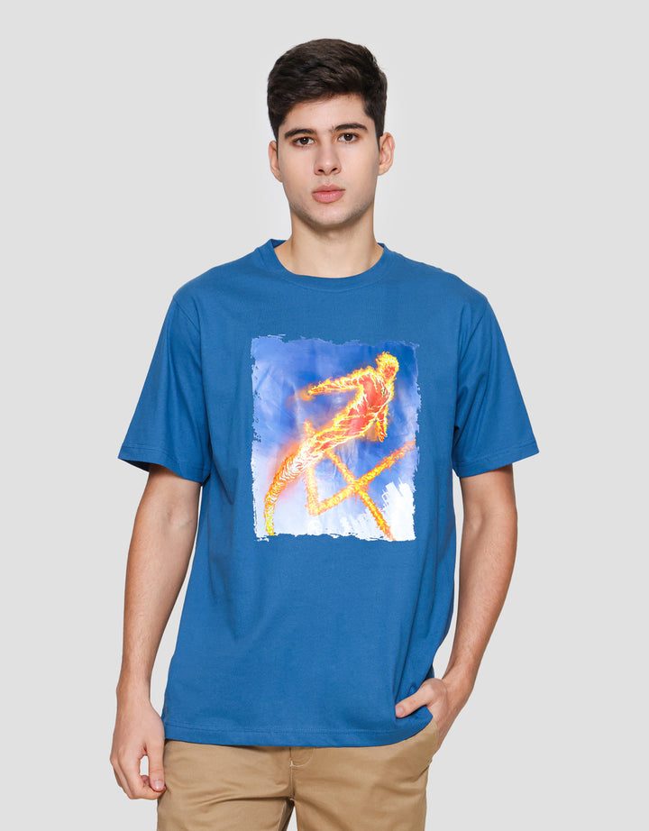 Marvel Fantastic Four Print Kaos Lengan Pendek Pria
