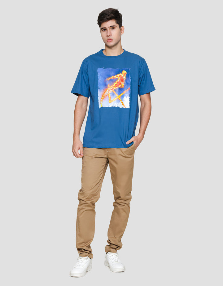 Marvel Fantastic Four Print Kaos Lengan Pendek Pria