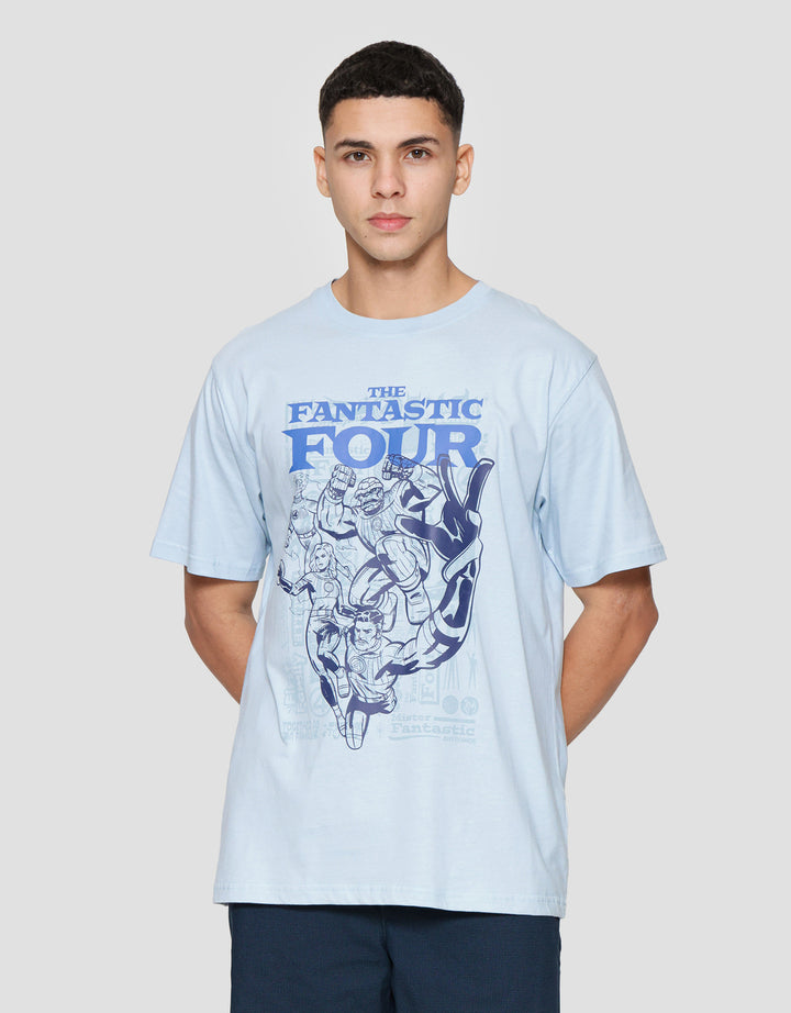 Marvel Print Fantastic Four F4 Kaos Pria