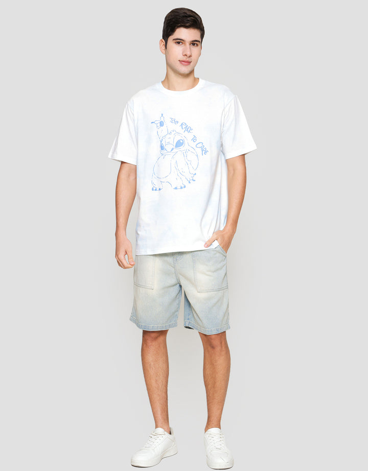 Disney Lilo & Stitch Print Kaos Lengan Pendek Pria