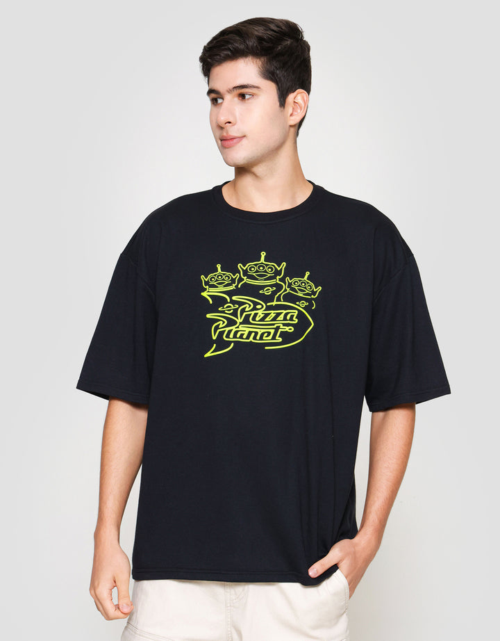 Disney Os Toy Story - Alien Pizza Planet Dog Kaos Lengan Pendek Pria