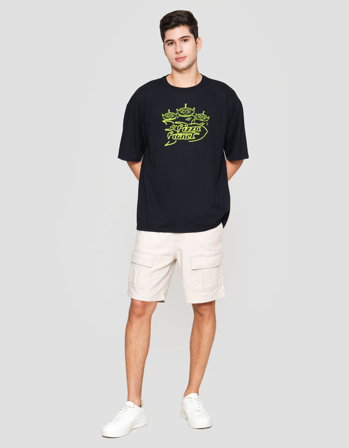 Disney Os Toy Story - Alien Pizza Planet Dog Kaos Lengan Pendek Pria