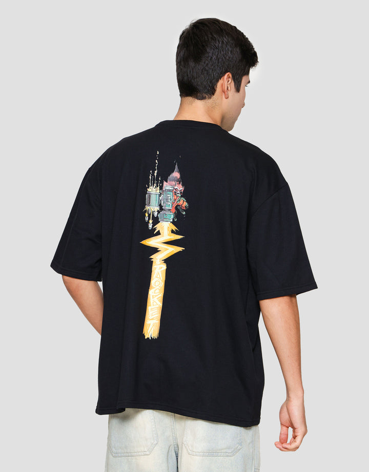 Marvel Rocket Raccoon Print Kaos Oversized Pria