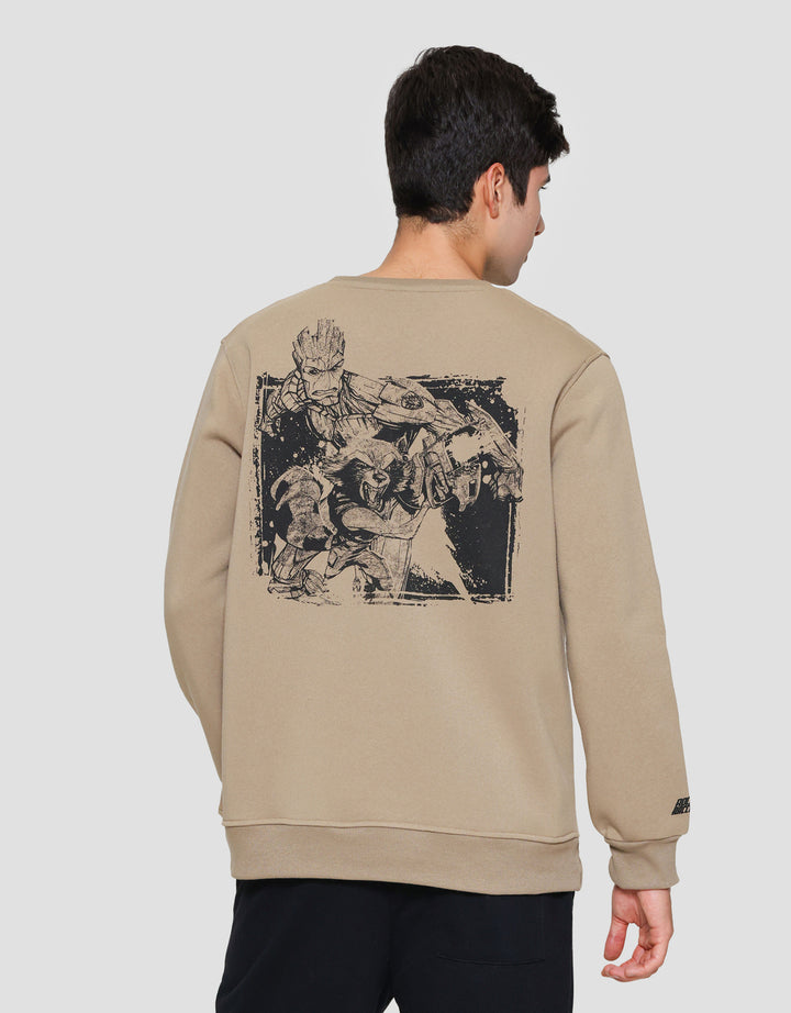 Marvel Rocket Racoon Front Back Print Sweater Pria