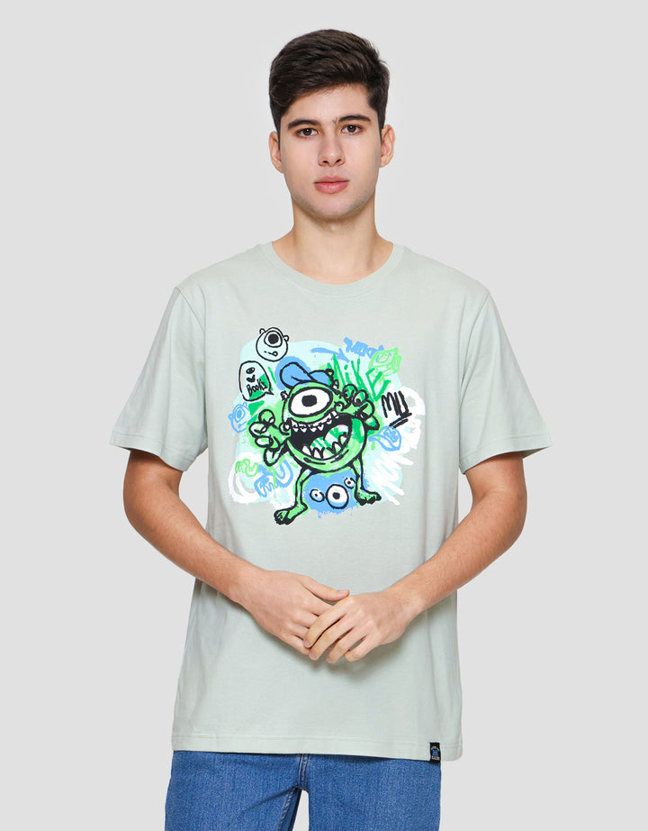 Disney Monster Print Kaos Lengan Pendek Pria
