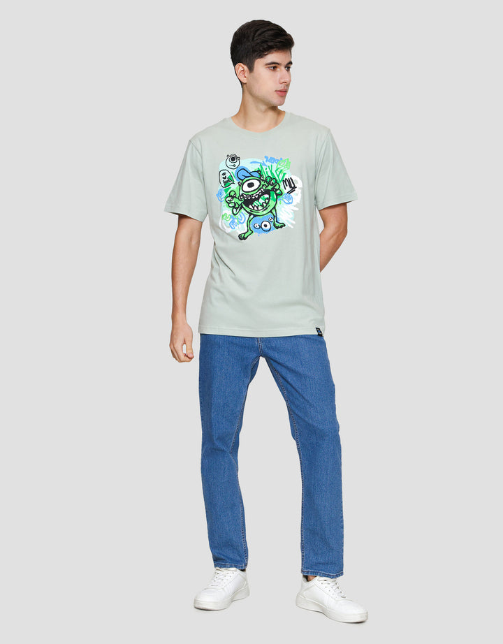 Disney Monster Print Kaos Lengan Pendek Pria