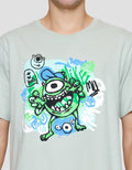 Disney Monster Print Kaos Lengan Pendek Pria