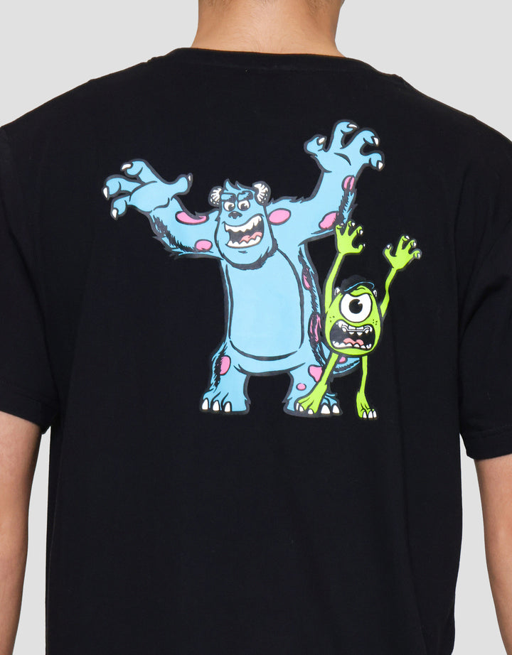 Disney Monster Scaring Print Kaos Lengan Pendek Pria