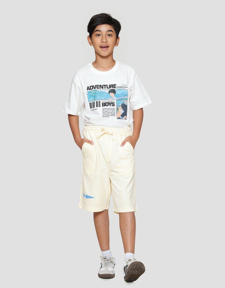 Nevada Knit Basic Sablon Varsity Celana Pendek Anak Laki-laki