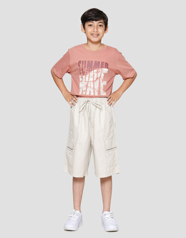 Nevada Canvas Karet Pocket Cargo Celana Pendek Anak Laki-laki