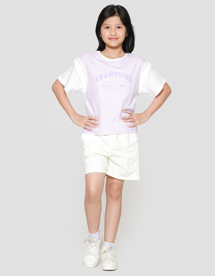Nevada Boxy Varcity Look Like 2 Pc Champion Kaos Anak Perempuan