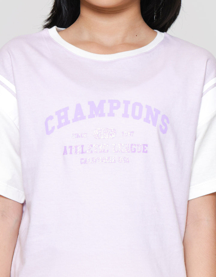 Nevada Boxy Varcity Look Like 2 Pc Champion Kaos Anak Perempuan