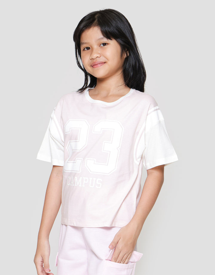 Nevada Boxy Varcity Look Like 2 Pc Number Kaos Anak Perempuan