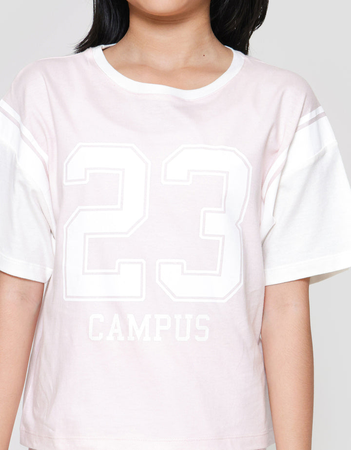 Nevada Boxy Varcity Look Like 2 Pc Number Kaos Anak Perempuan