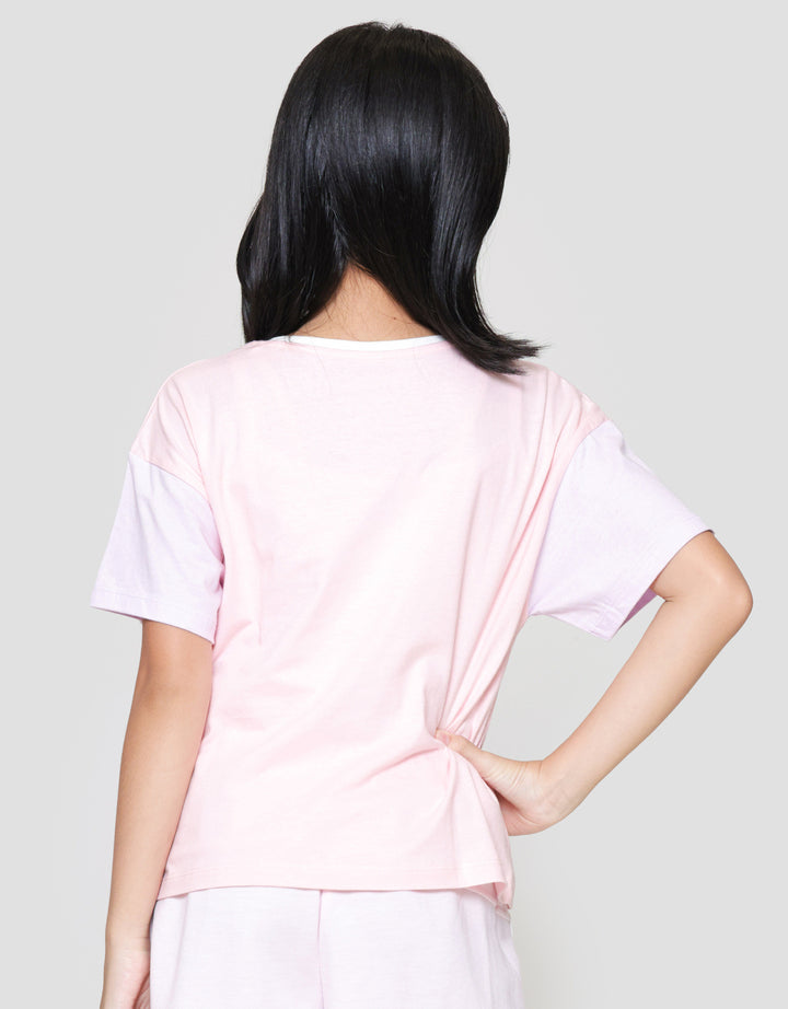 Nevada Boxy Varcity Print Bear Kaos Anak Perempuan