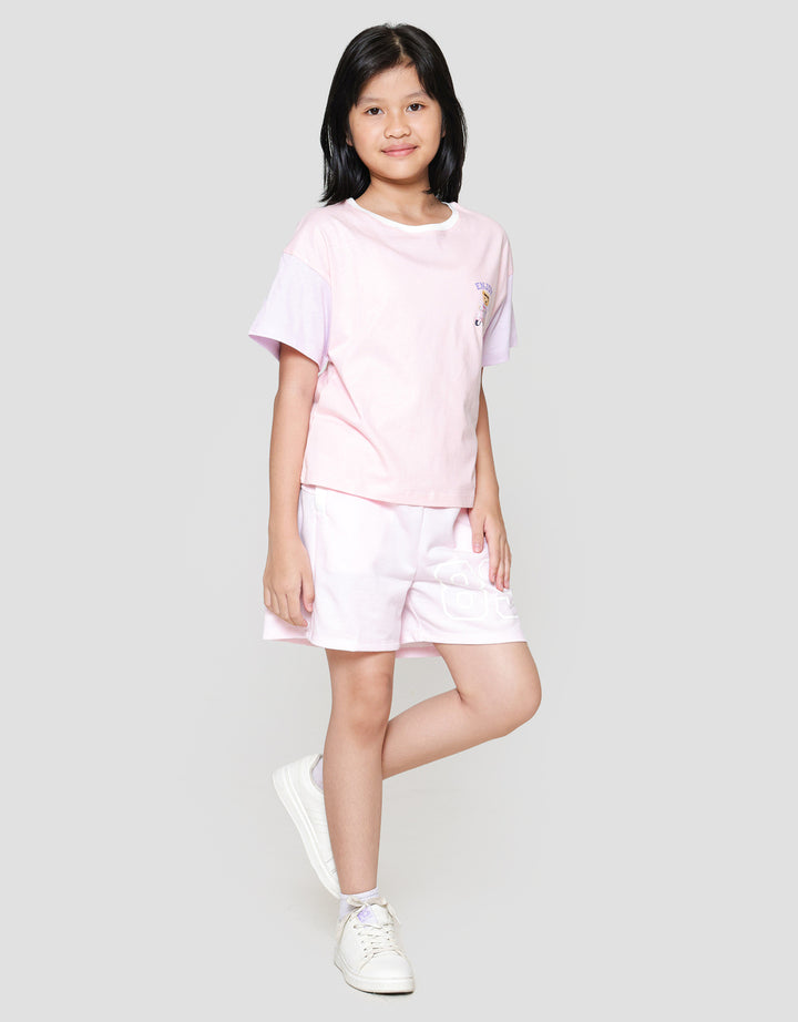 Nevada Boxy Varcity Print Bear Kaos Anak Perempuan