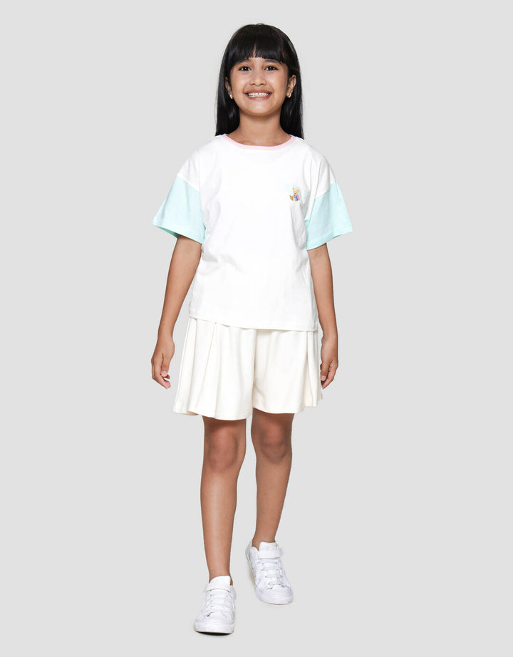 Nevada Boxy Varcity Print Bear Kaos Anak Perempuan