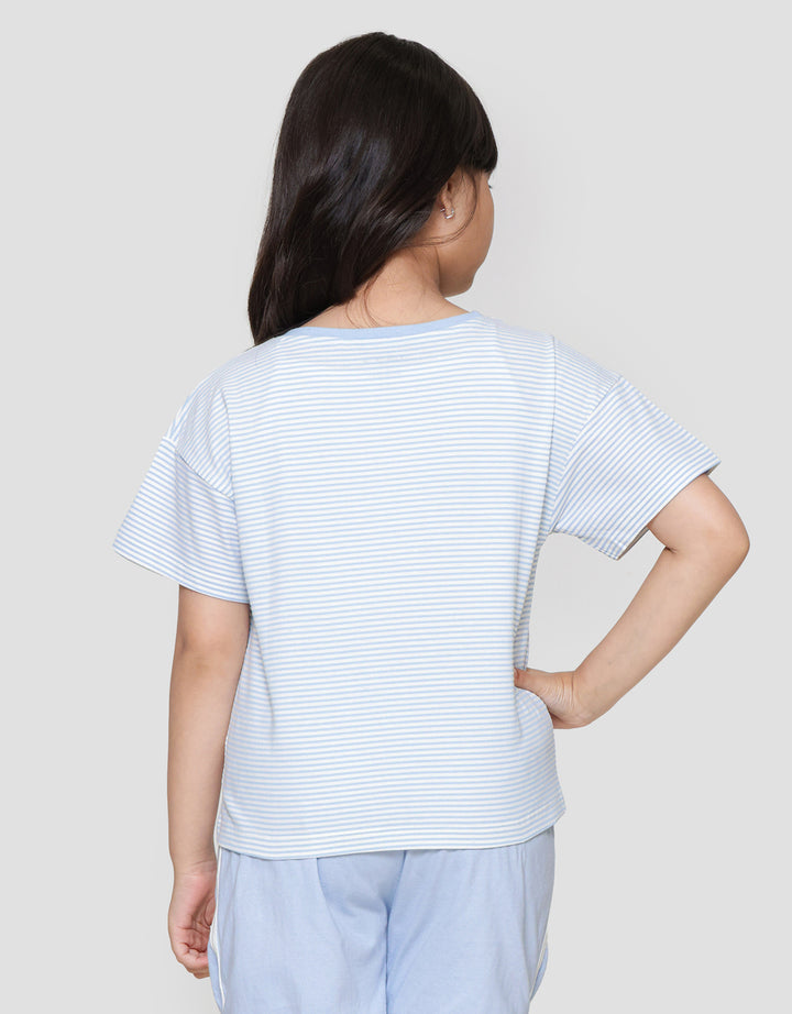 Nevada Stripe Bordir Heart Kaos Anak Perempuan