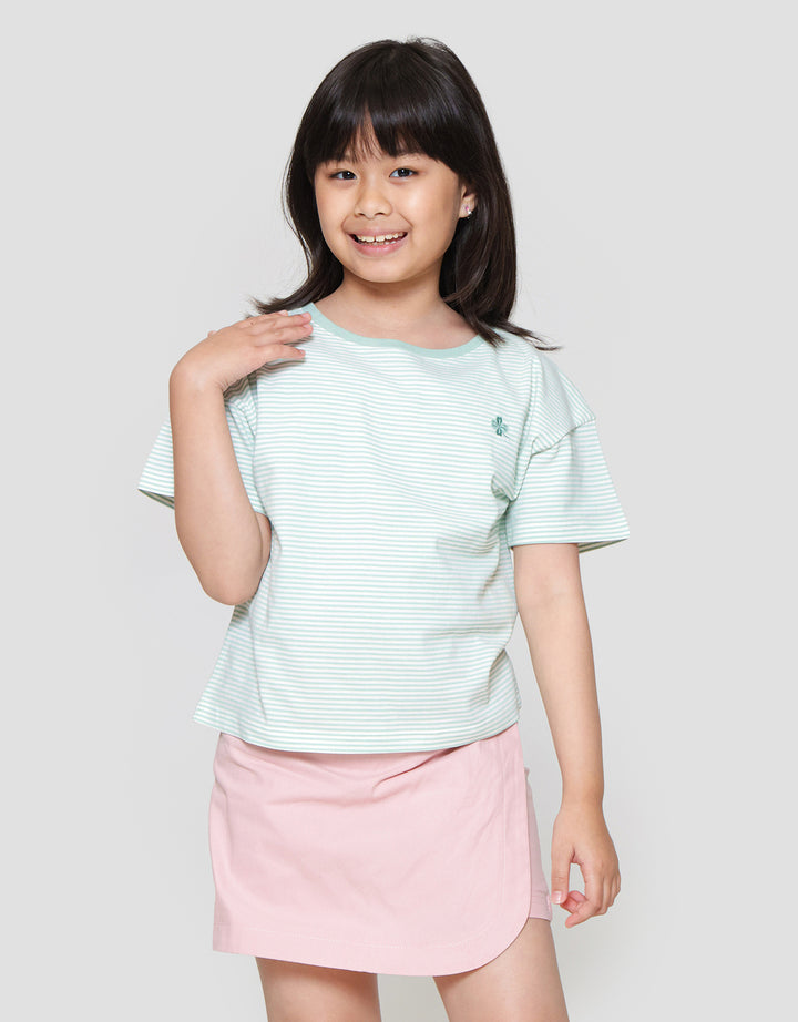 Nevada Stripe Bordir Kaos Anak Perempuan