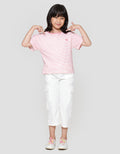 Nevada Stripe Bordir Flower Kaos Anak Perempuan