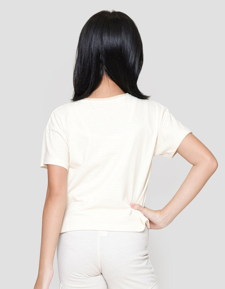 Nevada Ki Stripe Bordir Kaos Anak Perempuan