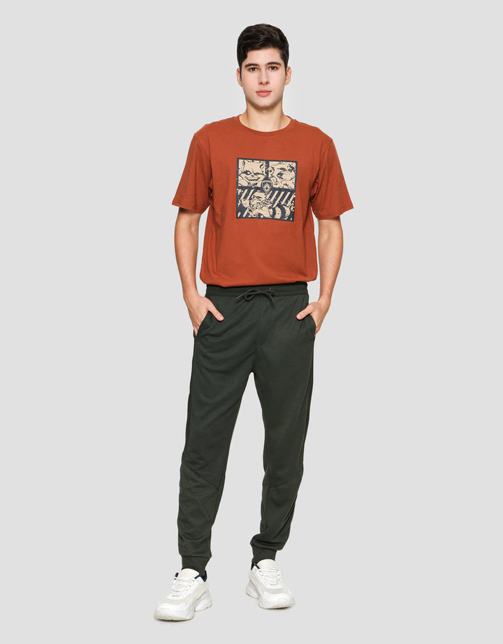 Nevada Knit Cut And Sewn With Mix Rib Celana Jogger Pria