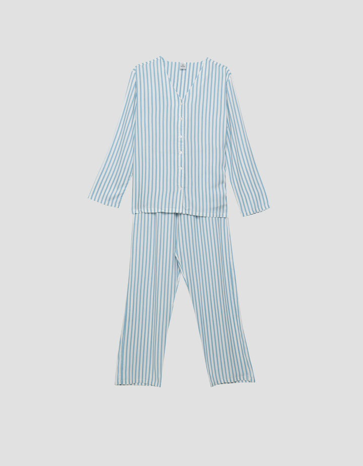 Nevada Print Stripe Setelan Piyama Wanita