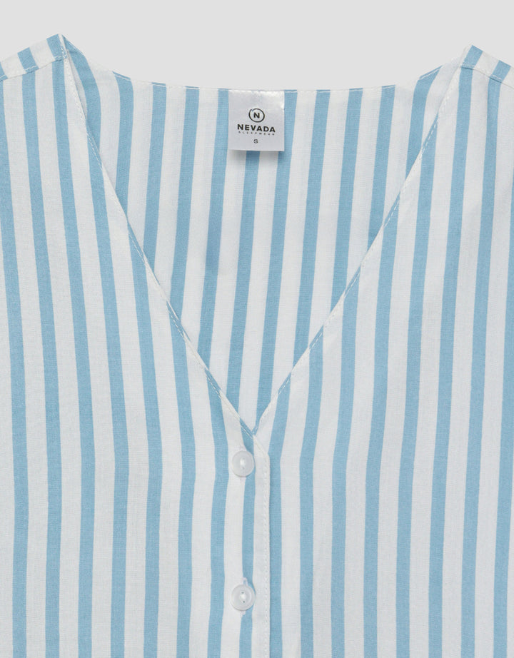 Nevada Print Stripe Setelan Piyama Wanita