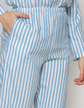 Nevada Print Stripe Setelan Piyama Wanita