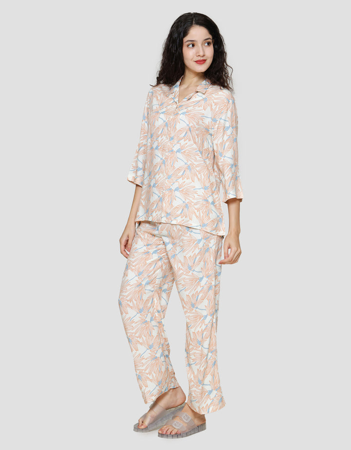 St. Yves Flower Orange Setelan Piyama Wanita