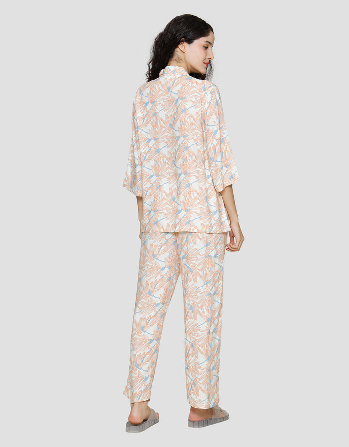 St. Yves Flower Orange Setelan Piyama Wanita