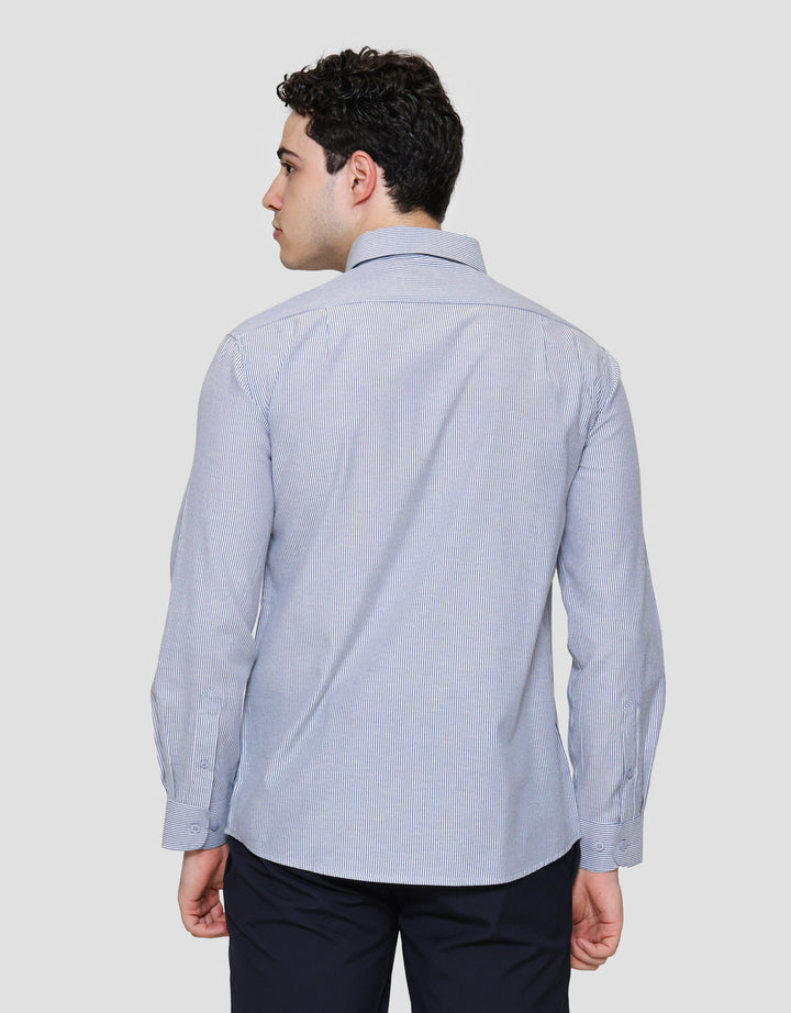 Cole Slim Fit Stripe Kemeja Lengan Panjang Pria 122401384