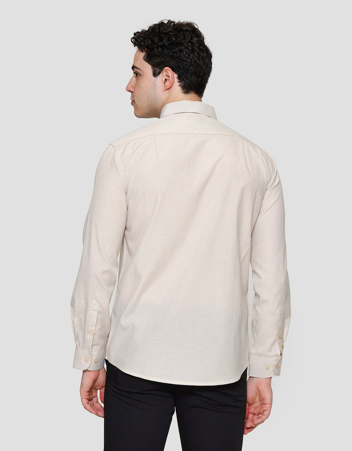 Cole Slim Fit Stripe Kemeja Lengan Panjang Pria 122401384