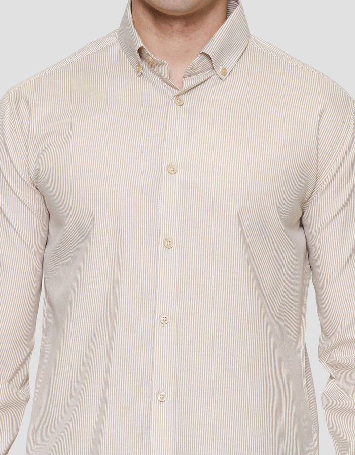 Cole Slim Fit Stripe Kemeja Lengan Panjang Pria 122401384