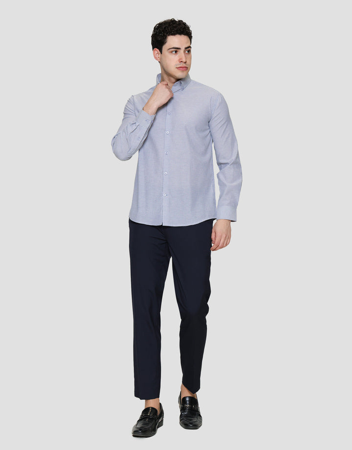 Cole Slim Fit Stripe Kemeja Lengan Panjang Pria 122401384