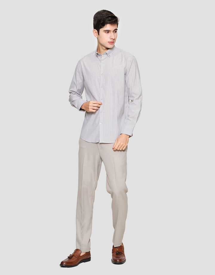 Cole Slim Fit Stripe Kemeja Lengan Panjang Pria 122401384