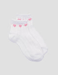 Little M Ankle Textured Love Kaos Kaki Anak Perempuan