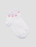 Little M Ankle Textured Love Kaos Kaki Anak Perempuan