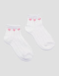 Little M Ankle Textured Love Kaos Kaki Anak Perempuan