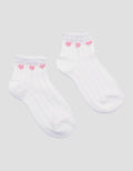Little M Ankle Textured Love Kaos Kaki Anak Perempuan