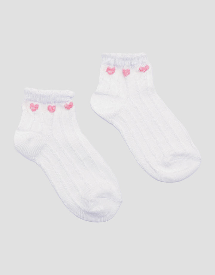 Little M Ankle Textured Love Kaos Kaki Anak Perempuan