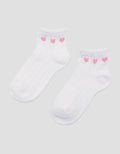 Little M Ankle Textured Love Kaos Kaki Anak Perempuan